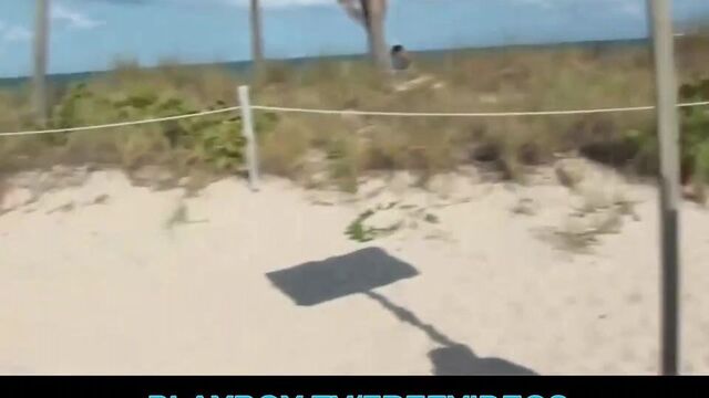 A pair of bikini babes get paid cash to jump in van and fuck