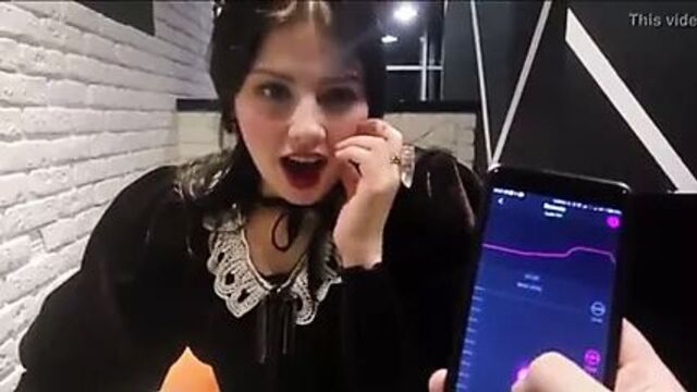 Remote Vibrator Orgasm in Public Restaurant - Cute Brunette
