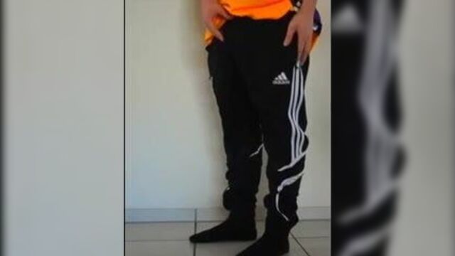Sagging in Adidas Sweatpants and Satain Boxers Bulge